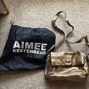 Aimee Kestenberg Metallic Gold Crossbody Bag